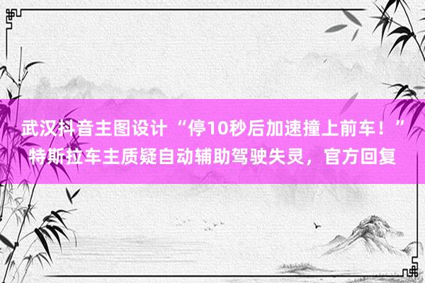 武汉抖音主图设计 “停10秒后加速撞上前车！”特斯拉车主质疑自动辅助驾驶失灵，官方回复