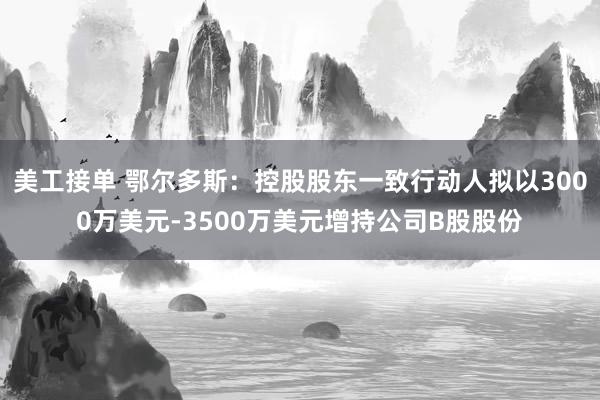 美工接单 鄂尔多斯：控股股东一致行动人拟以3000万美元-3500万美元增持公司B股股份